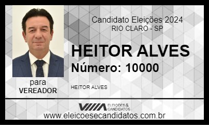 Candidato HEITOR ALVES 2024 - RIO CLARO - Eleições