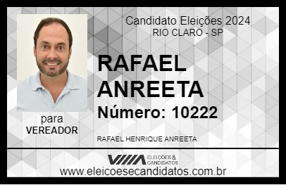 Candidato RAFAEL ANDREETA 2024 - RIO CLARO - Eleições