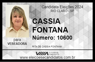 Candidato CASSIA FONTANA 2024 - RIO CLARO - Eleições