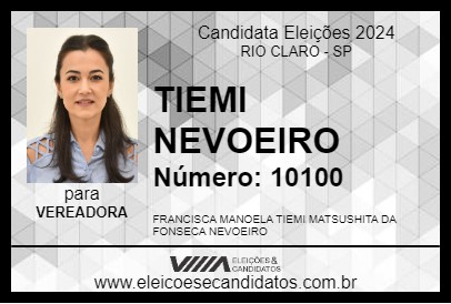 Candidato TIEMI NEVOEIRO 2024 - RIO CLARO - Eleições