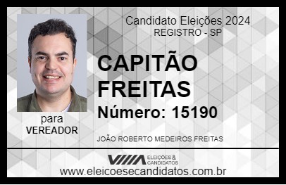 Candidato CAPITÃO FREITAS 2024 - REGISTRO - Eleições