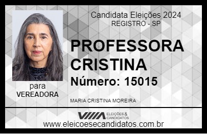 Candidato PROFESSORA CRISTINA 2024 - REGISTRO - Eleições