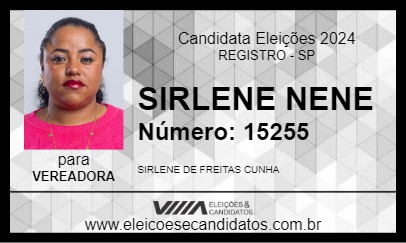 Candidato SIRLENE NENE 2024 - REGISTRO - Eleições