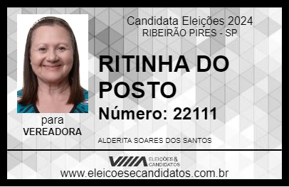 Candidato RITINHA DO POSTO 2024 - RIBEIRÃO PIRES - Eleições