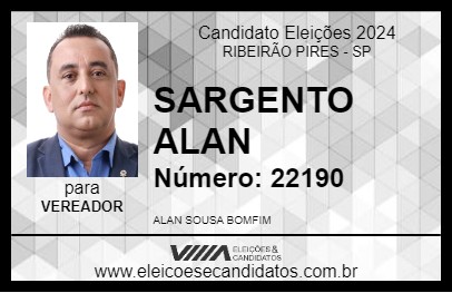 Candidato SARGENTO ALAN 2024 - RIBEIRÃO PIRES - Eleições