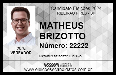 Candidato MATHEUS BRIZOTTO 2024 - RIBEIRÃO PIRES - Eleições