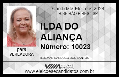 Candidato ILDA DO ALIANÇA 2024 - RIBEIRÃO PIRES - Eleições