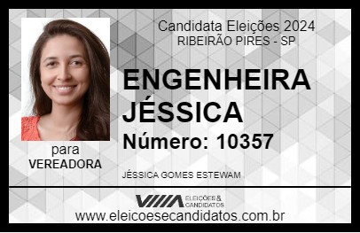 Candidato ENGENHEIRA JÉSSICA 2024 - RIBEIRÃO PIRES - Eleições