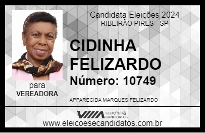 Candidato CIDINHA FELIZARDO 2024 - RIBEIRÃO PIRES - Eleições