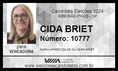 Candidato CIDA BRIET 2024 - RIBEIRÃO PIRES - Eleições