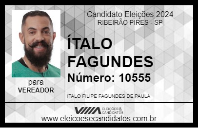 Candidato ÍTALO FAGUNDES 2024 - RIBEIRÃO PIRES - Eleições