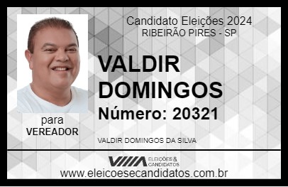 Candidato VALDIR DOMINGOS 2024 - RIBEIRÃO PIRES - Eleições