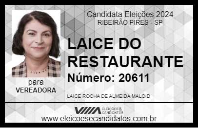 Candidato LAICE DO RESTAURANTE 2024 - RIBEIRÃO PIRES - Eleições