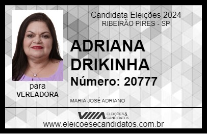 Candidato ADRIANA DRIKINHA 2024 - RIBEIRÃO PIRES - Eleições