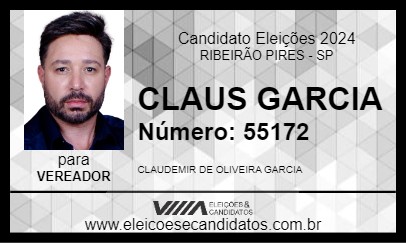 Candidato CLAUS GARCIA 2024 - RIBEIRÃO PIRES - Eleições