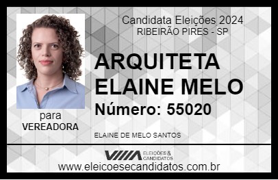 Candidato ARQUITETA  ELAINE MELO 2024 - RIBEIRÃO PIRES - Eleições