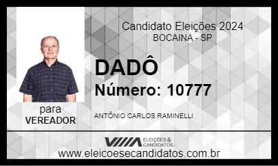 Candidato DADÔ 2024 - BOCAINA - Eleições