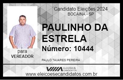 Candidato PAULINHO DA ESTRELA 2024 - BOCAINA - Eleições