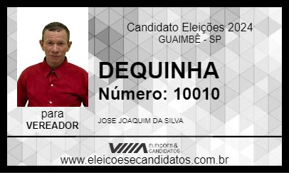 Candidato DEQUINHA 2024 - GUAIMBÊ - Eleições