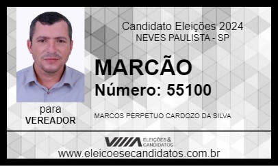 Candidato MARCÃO 2024 - NEVES PAULISTA - Eleições