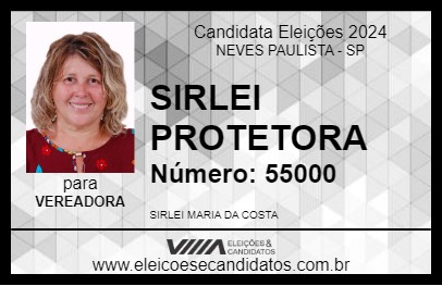 Candidato SIRLEI PROTETORA 2024 - NEVES PAULISTA - Eleições