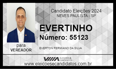 Candidato EVERTINHO 2024 - NEVES PAULISTA - Eleições