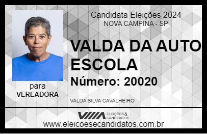 Candidato VALDA DA AUTO ESCOLA 2024 - NOVA CAMPINA - Eleições