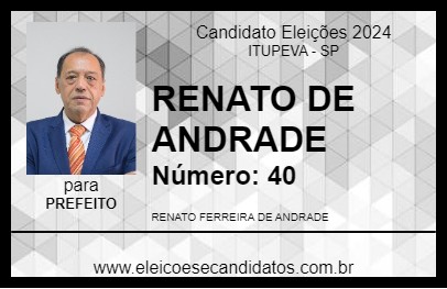 Candidato RENATO DE ANDRADE 2024 - ITUPEVA - Eleições