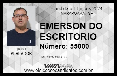 Candidato EMERSON DO ESCRITORIO 2024 - MARAPOAMA - Eleições