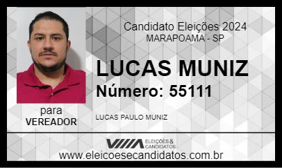 Candidato LUCAS MUNIZ 2024 - MARAPOAMA - Eleições