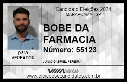 Candidato BOBE DA FARMACIA 2024 - MARAPOAMA - Eleições