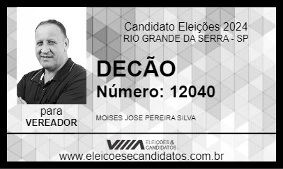 Candidato DECÃO 2024 - RIO GRANDE DA SERRA - Eleições