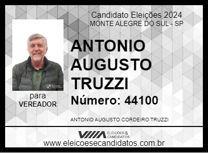 Candidato ANTONIO AUGUSTO TRUZZI 2024 - MONTE ALEGRE DO SUL - Eleições