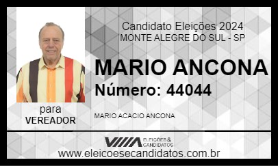 Candidato MARIO ANCONA 2024 - MONTE ALEGRE DO SUL - Eleições