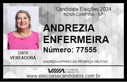 Candidato ANDREZIA ENFERMEIRA 2024 - NOVA CAMPINA - Eleições