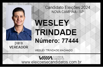 Candidato WESLEY TRINDADE 2024 - NOVA CAMPINA - Eleições