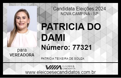 Candidato PATRICIA DO DAMI 2024 - NOVA CAMPINA - Eleições