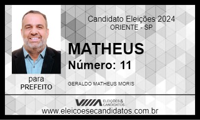 Candidato MATHEUS 2024 - ORIENTE - Eleições