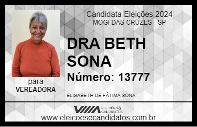 Candidato DRA BETH SONA 2024 - MOGI DAS CRUZES - Eleições