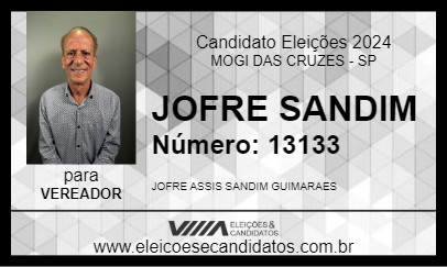 Candidato JOFRE SANDIM 2024 - MOGI DAS CRUZES - Eleições