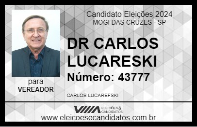 Candidato DR CARLOS LUCARESKI 2024 - MOGI DAS CRUZES - Eleições