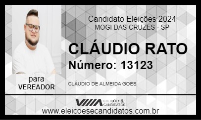 Candidato CLÁUDIO RATO 2024 - MOGI DAS CRUZES - Eleições