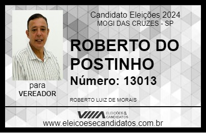 Candidato ROBERTO DO POSTINHO 2024 - MOGI DAS CRUZES - Eleições