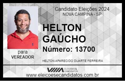 Candidato HELTON GAÚCHO 2024 - NOVA CAMPINA - Eleições