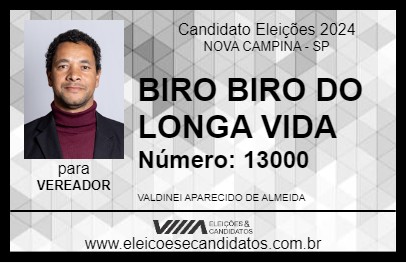 Candidato BIRO BIRO DO LONGA VIDA 2024 - NOVA CAMPINA - Eleições