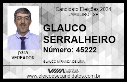 Candidato GLAUCO SERRALHEIRO 2024 - JAMBEIRO - Eleições