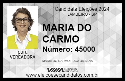 Candidato MARIA DO CARMO 2024 - JAMBEIRO - Eleições