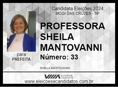 Candidato PROFESSORA SHEILA MANTOVANNI 2024 - MOGI DAS CRUZES - Eleições