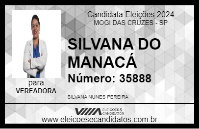 Candidato SILVANA DO MANACÁ 2024 - MOGI DAS CRUZES - Eleições