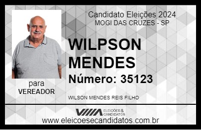 Candidato WILSON MENDES 2024 - MOGI DAS CRUZES - Eleições